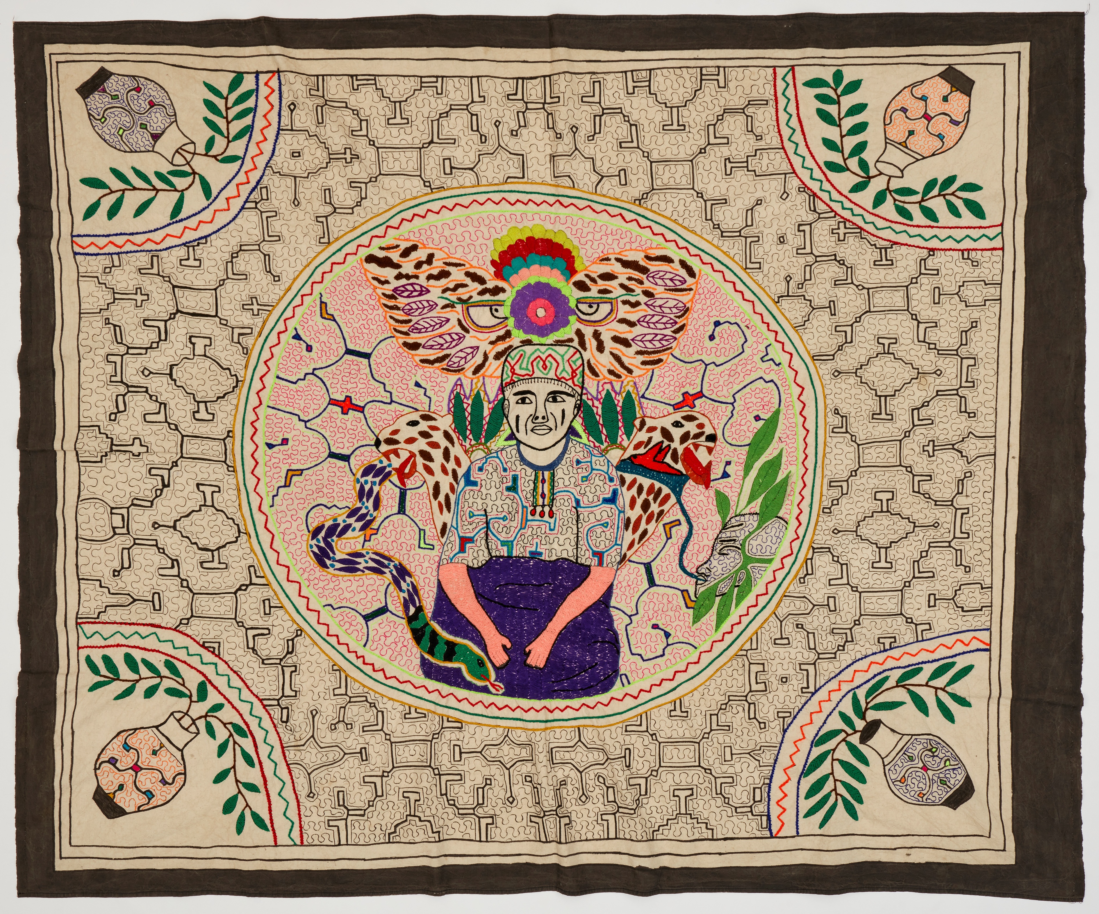 Isolina Tananta *Medicinal plants* Embroidery on fabric with natural dyes 113 x 117 cm 2021