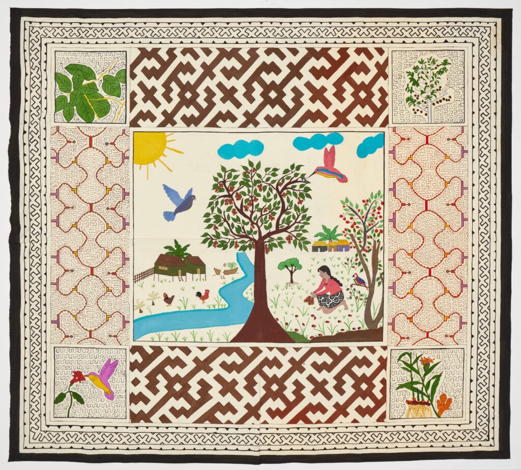 Nelda Silvano *The Story Of A Struggling Mother* Acrylic paint on fabric 158 x 144 cm 2021